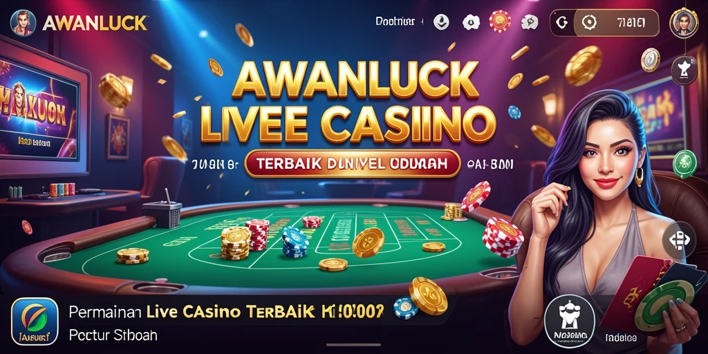 Screenshot gameplay AWANLUCK dengan dealer langsung yang interaktif.