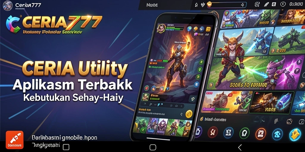 Tampilan utama CERIA777 dengan fitur-fitur utility yang bermanfaat.
