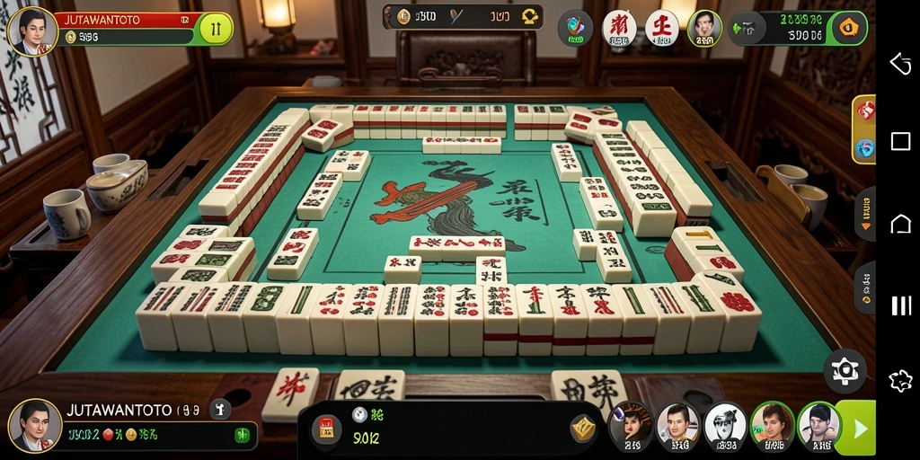 Gameplay menarik di JUTAWANTOTO dengan ubin Mahjong.