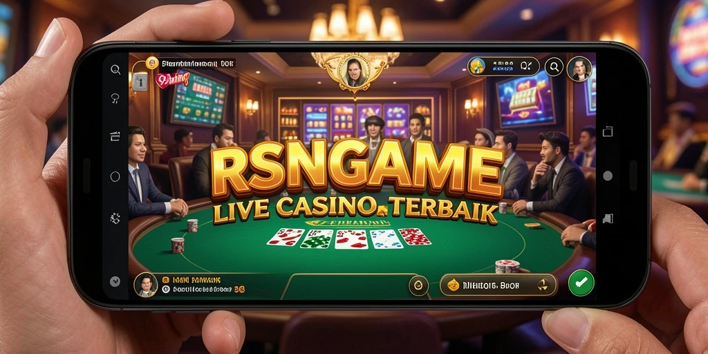 Screenshot RSNGAME menampilkan gameplay Live Casino yang mendebarkan.