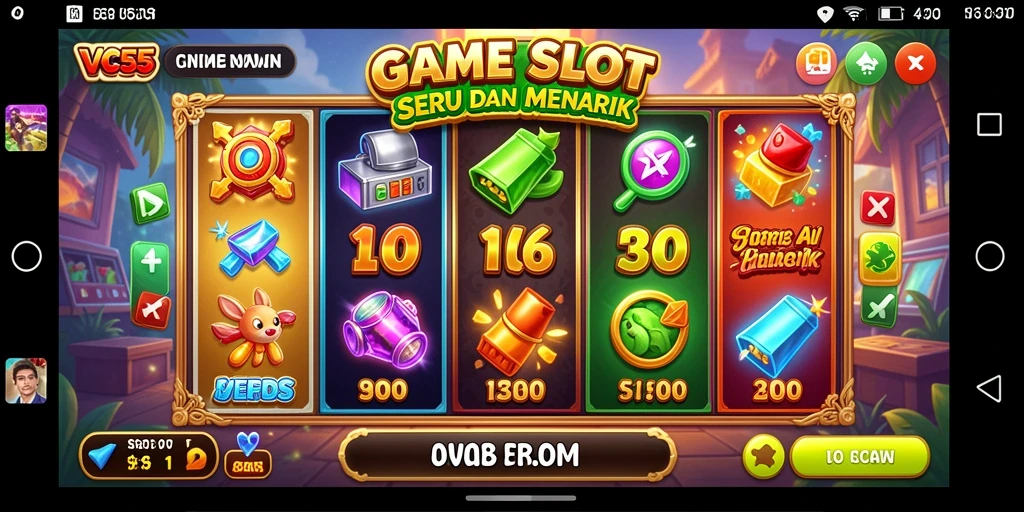 Tampilan gameplay seru VC55 dengan mesin slot yang beragam.